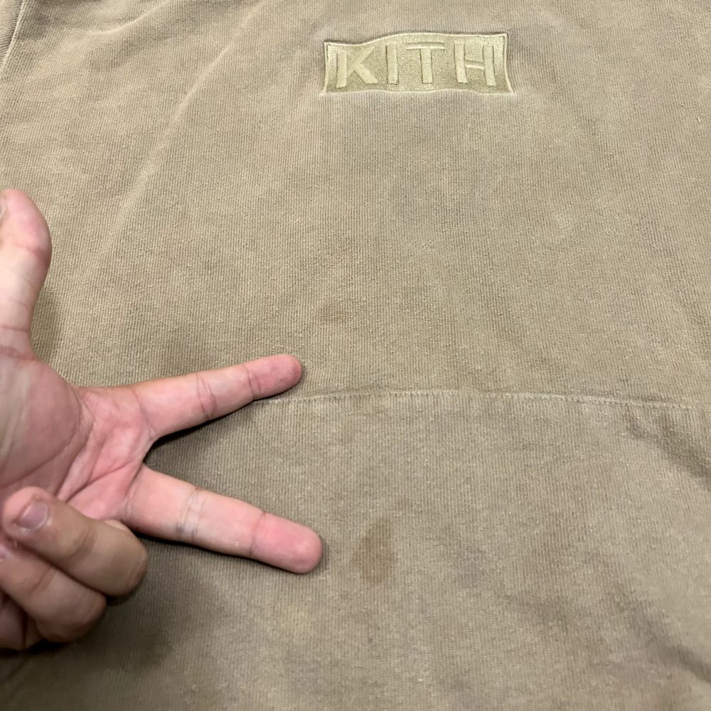 Kith Hoodie Medium Beige Pullover Sweatshirt Sweater Streetwear Cotton Adult - Picture 4 of 9